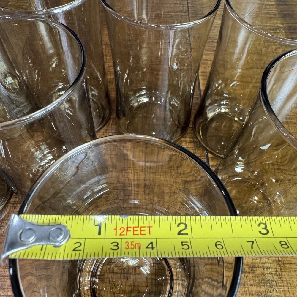 Vtg‎ MCM 1970's 12oz Libbey Amber/Gold Bolero Tumblers/Drinking Glasses-Set of 8 - Picture 5 of 5